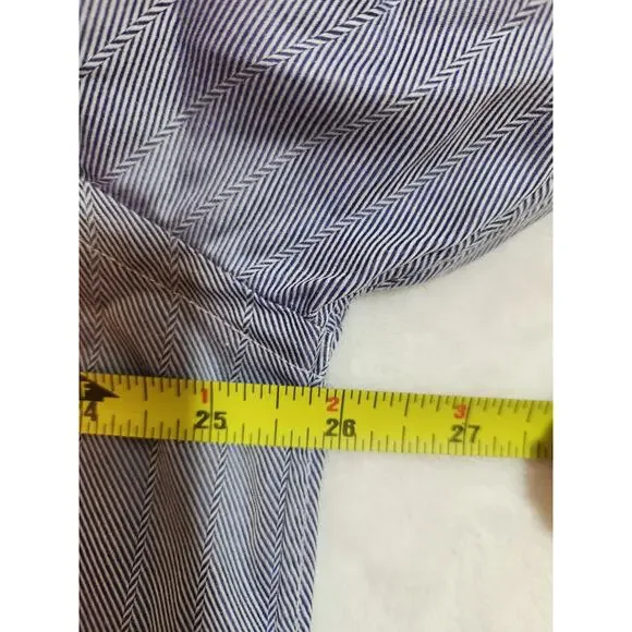 Robert Talbott Carmel 100% Cotton Shirt Mens XL Blue Herringbone Long Sleeve - Picture 6 of 13